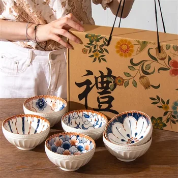 Ресторанная посуда Керамический Подглазурный Процесс окрашивания В креативном японском стиле Милый подарок Детское Блюдо для взрослых Роскошный Набор посуды